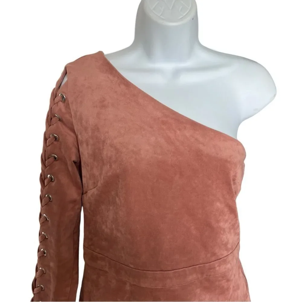 ENDLESS ROSE Womens Faux Suede A-Line Bodycon Dress Medium
